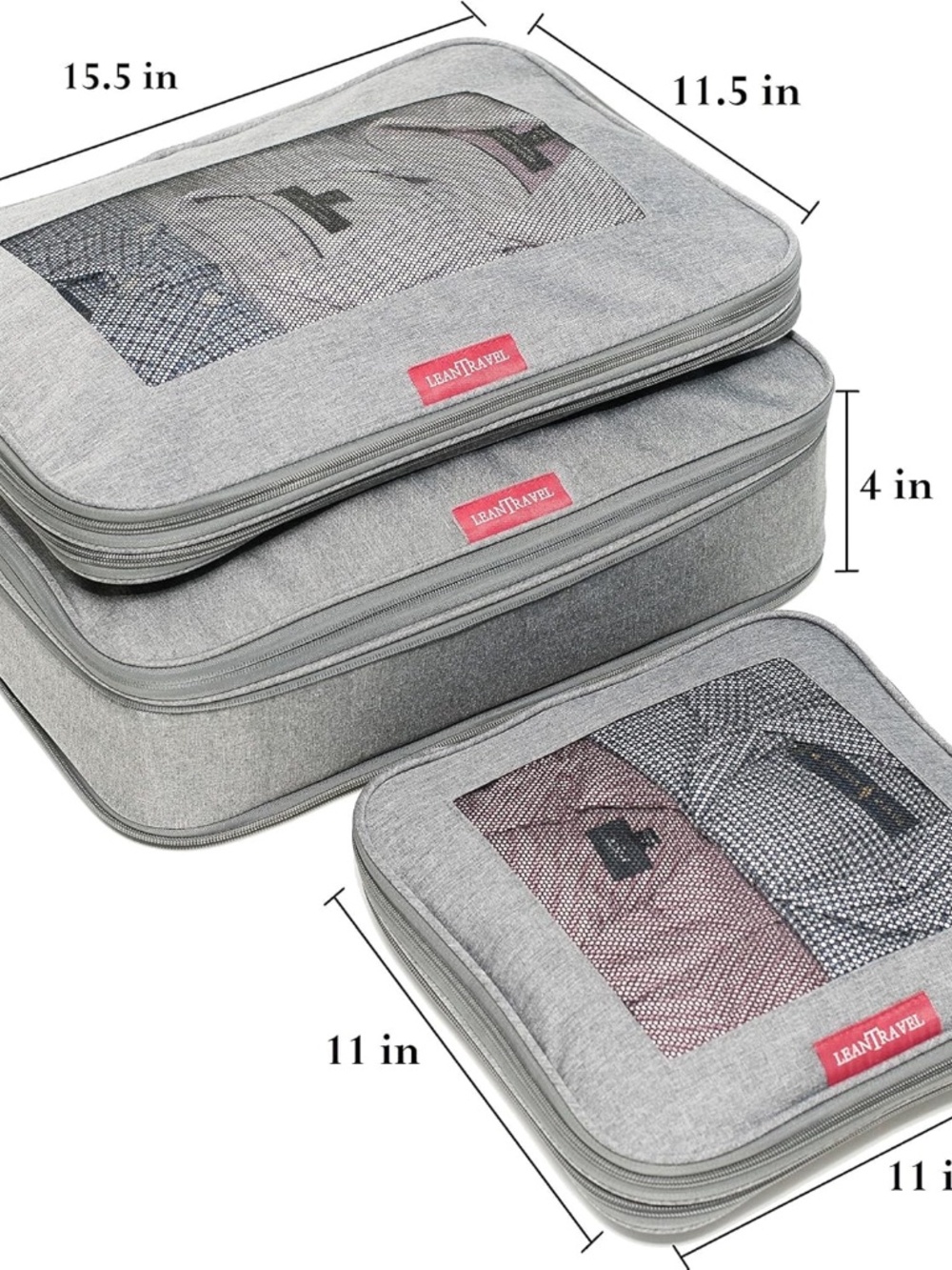 LeanTravel Premium Compression Packing Cubes for Travel - Picture 2 of 7